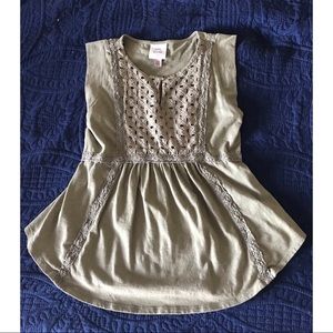 3 for $15: Olive, Peplum Blouse with Lace Detail